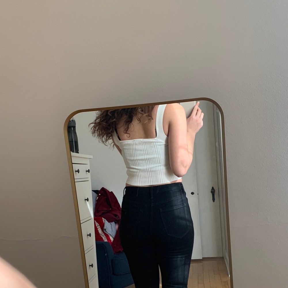 Dynamite White Crop Ribbed Top - Picture 3 of 3